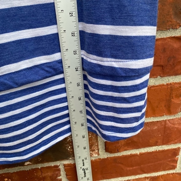 NWT Lane Bryant Womens 18/20 Keyhole Cutout Blue Stripe Vneck Short Sleeve Top - Picture 9 of 10